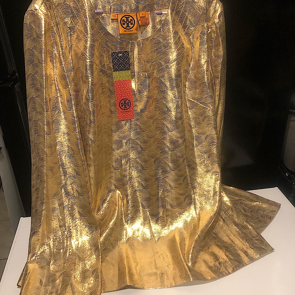 Tory Burch NWT Gold Kylie top size 12